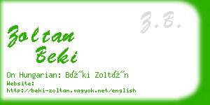 zoltan beki business card